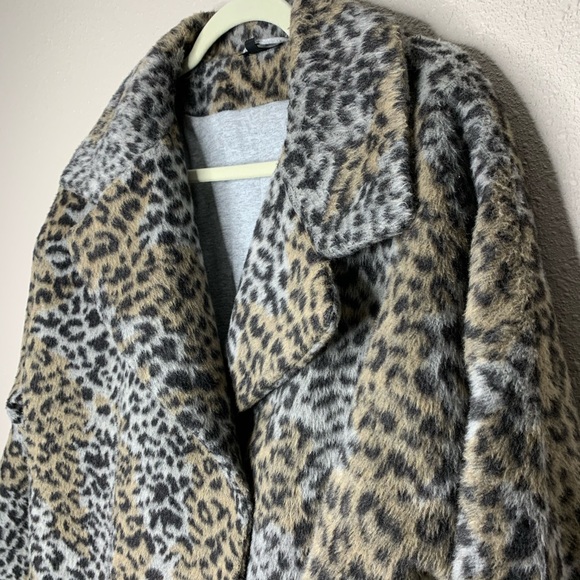 TOPSHOP Leopard Fur Coat - Picture 4 of 8